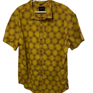 Prana Patterned Short Sleeve Button Up Shirt Size X-Large